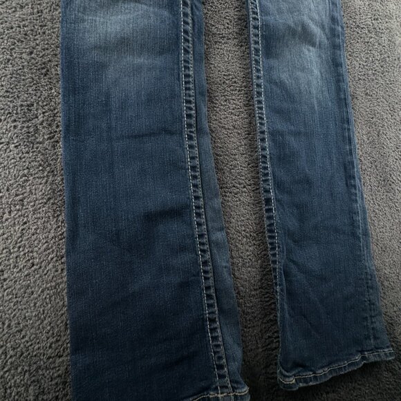 Big Star Sweet Boot Ultra Low Rise Denim Jeans Women Blue 27Lx33 Embroidered - Picture 5 of 16